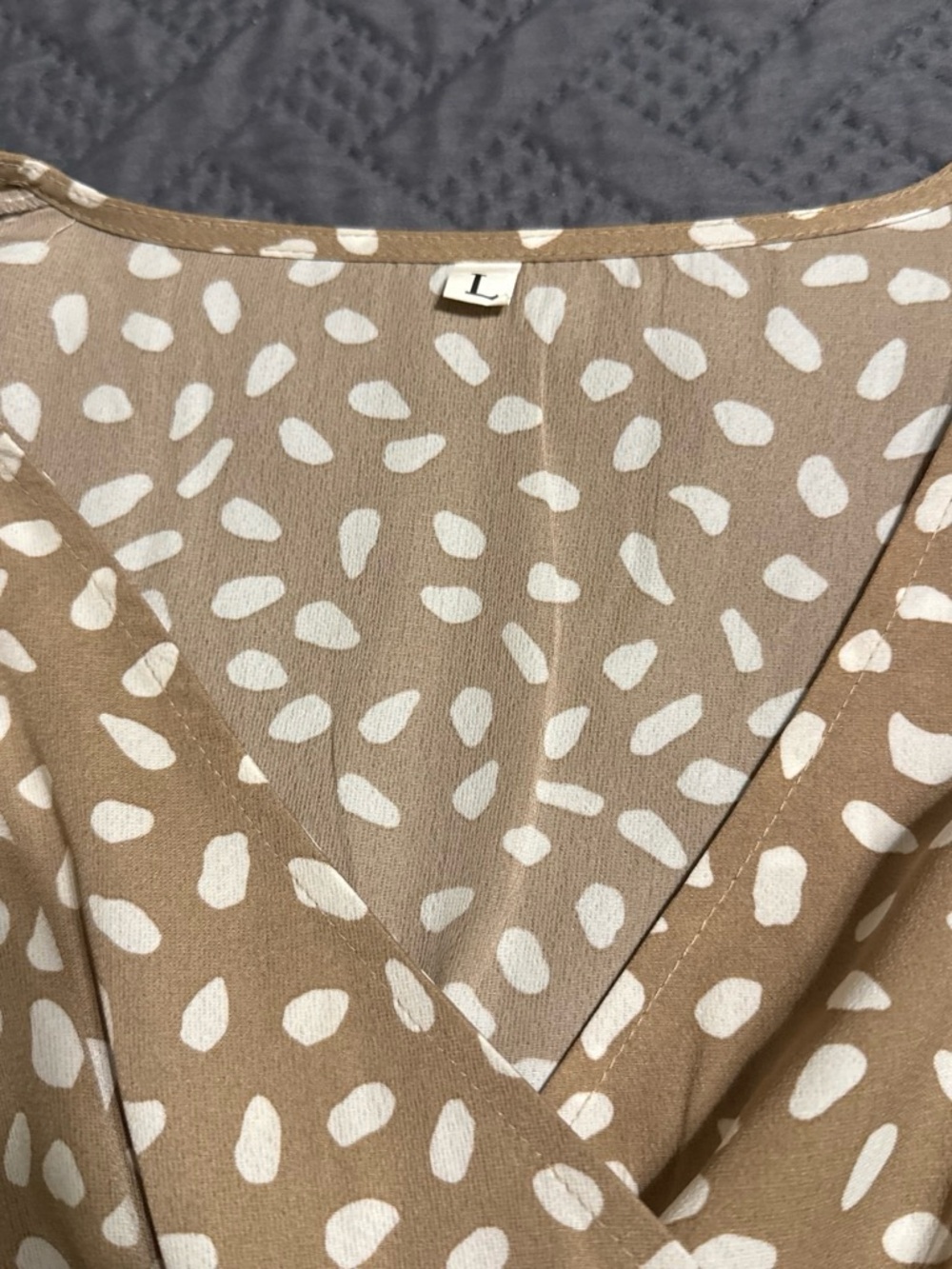 Tan Polka Dot Ruffle Dress - Picture 3 of 5